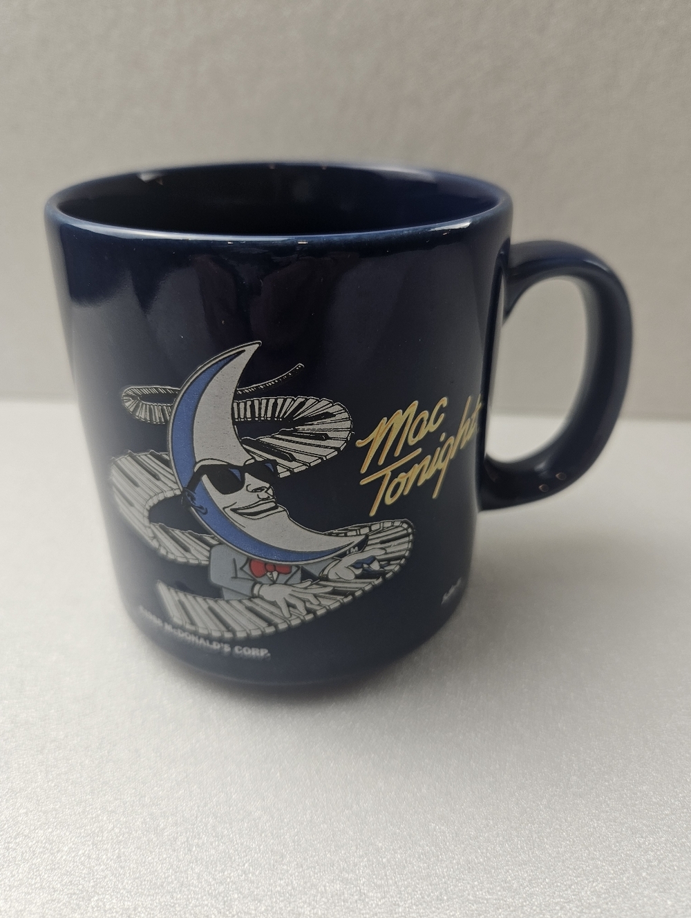 McDonald's Vintage Mac Tonight Retro 1980s  Blue Ceramic Coffee Mug